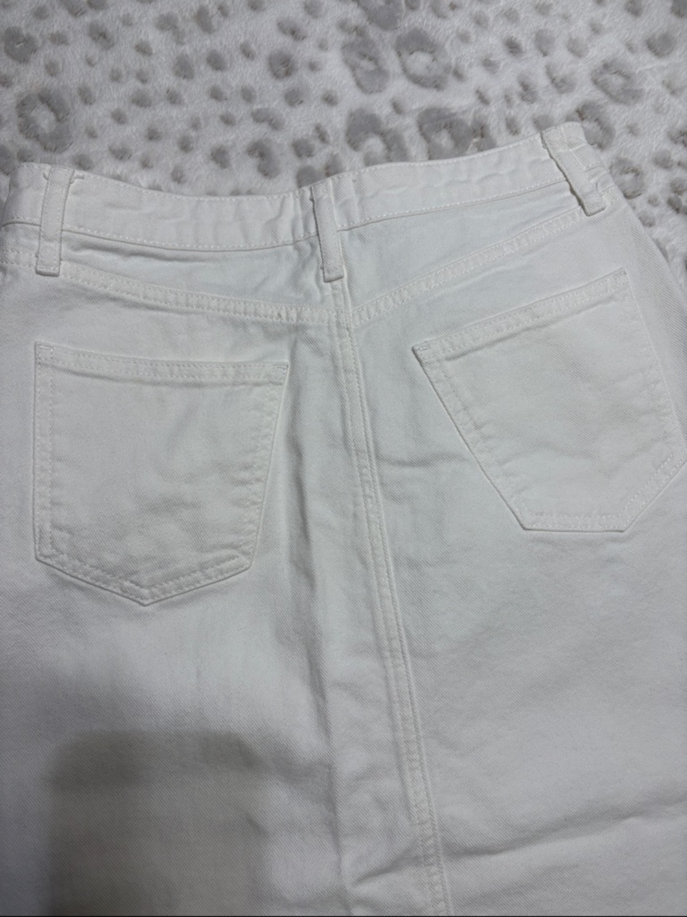 Urban Outfitters White Denim Midi Skirt with Front Slit - Picture 6 of 8